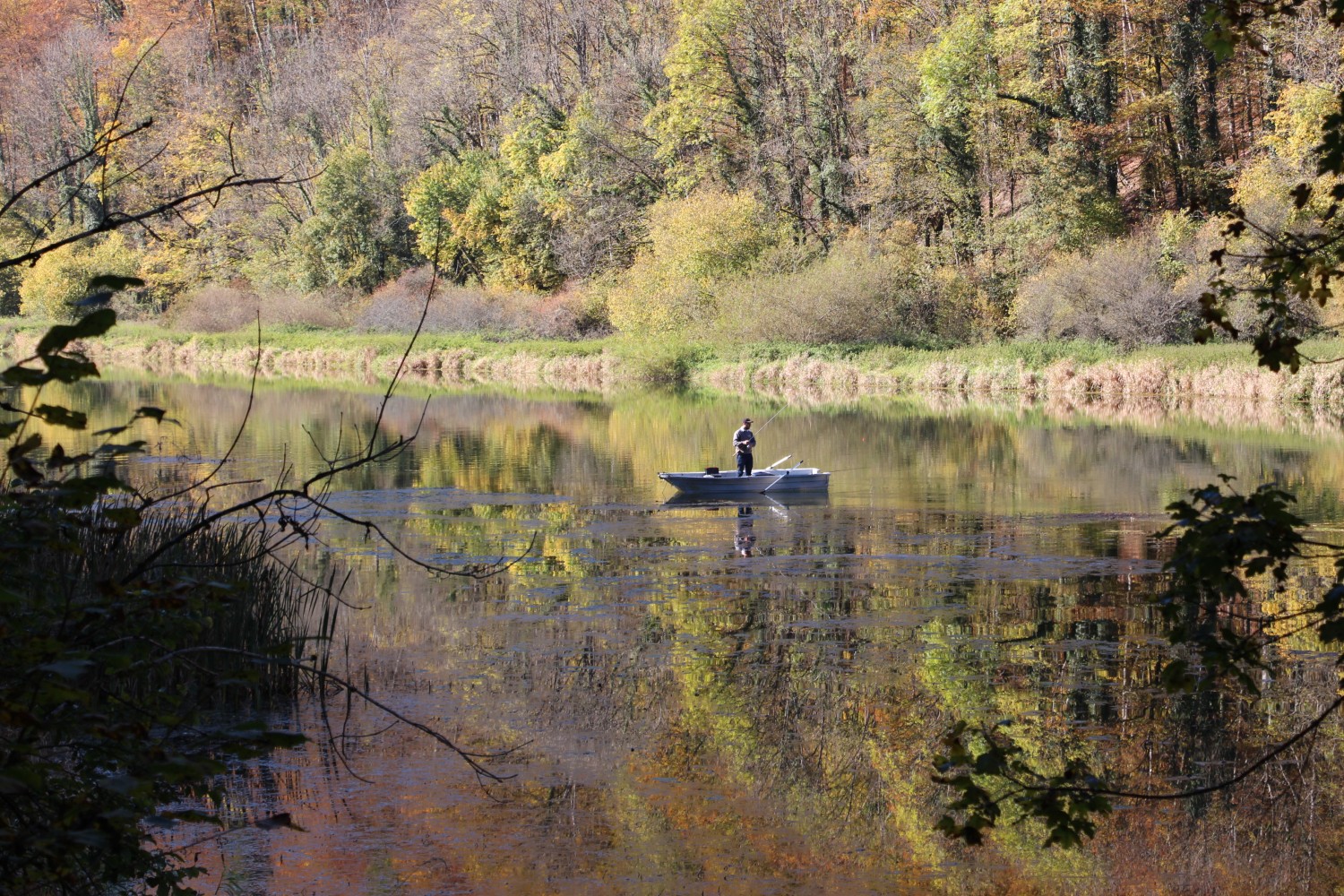 le Doubs et un pêcheur